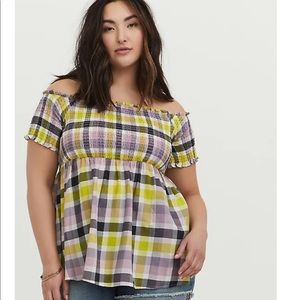 Off the shoulder peplum top